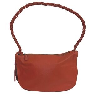 Paolo Masi Shoulder Bag‎ Orange Braided Leather Tassel Made in Italy